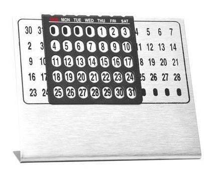 Rectangular Steel Calendar, For Home, Office, Size : Large, Medium, Small