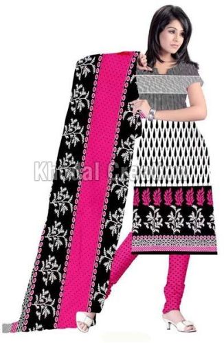 Fancy Pink Colored Printed Straight Suit Chanderi