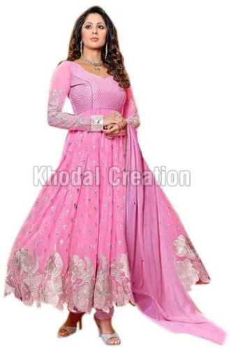 New Pink Designer Anarkali Suits, Occasion : Nazneen