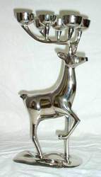 Polished Metal Attractive Deer Candle Holders, Technique : Machine Made