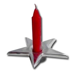 Metal Star Candle Stick Holder, Color : Shiny Silver
