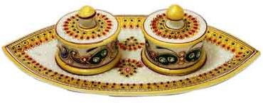 Marble Decorative Box and Tray Set