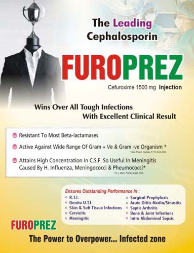 Furoprez Injection, Composition : Cefuroxime 1500 Mg, Form : Liquid