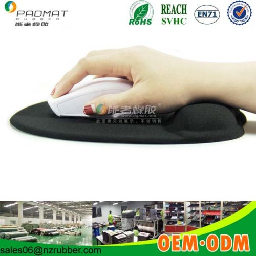 Black Custom Gel Wrist Rest Mouse Pads With Hand Rest