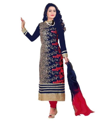 Partywear Unstitched Dress Material With Embroidered Work MFD-16