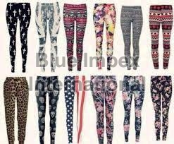 Straight Fit Printed Lycra Leggings, Length : 40 Inch
