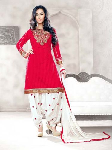 Embroidered Unstitched Patiyala Suit