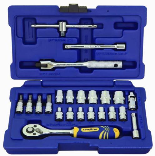 Goodyear CRV Drive Hex Socket Sets, Color : Blue