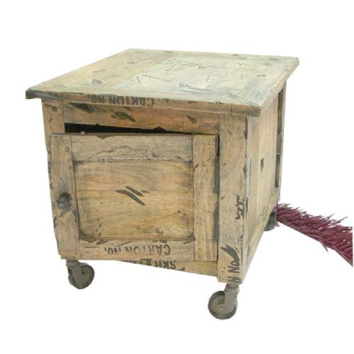 Rustic Bedside On Wheels