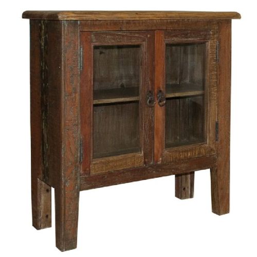 Rustic Cupboard With Glass Case