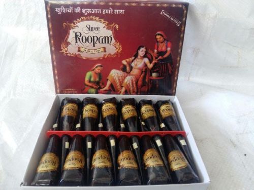 HENNA BASED CARDBOARD ROOPAM RAJASTHANI ART CONE, Color : RED BLACK
