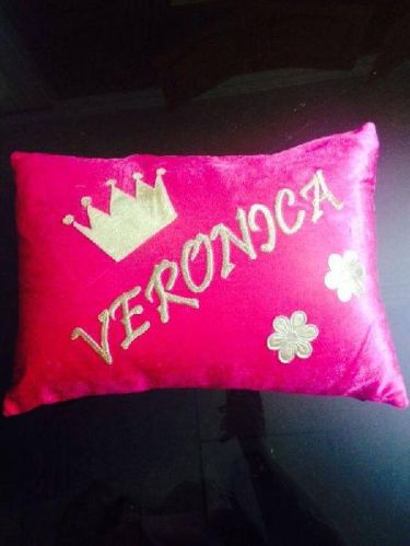 Vevet Embroidery & Patchwork Cushion, Size : 12*8