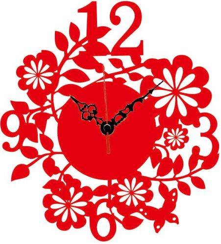 Laser Cut Designer Numeric Flower Wall Clock -lasercraftstore