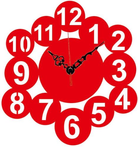 Numaric Circling Designer Wall Clock -LaserCraftStore, Color : Red