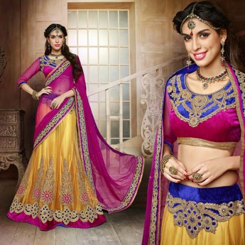 Yuthfull Yellow Designer Lehenga With Heavy Floral Worked