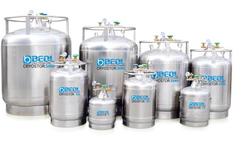 Stainless wheel Cryostor Series Liquid Nitrogen Container