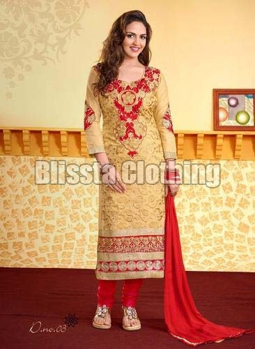 Beige & Pink Designer Suit