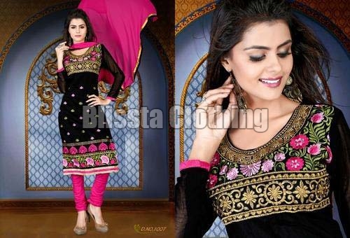 Chanderi Black Designer Suit