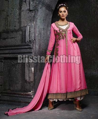 Pink Georgette Anarkali Gown