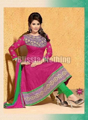 Blissta Embroidered Neck Anarkali Dress