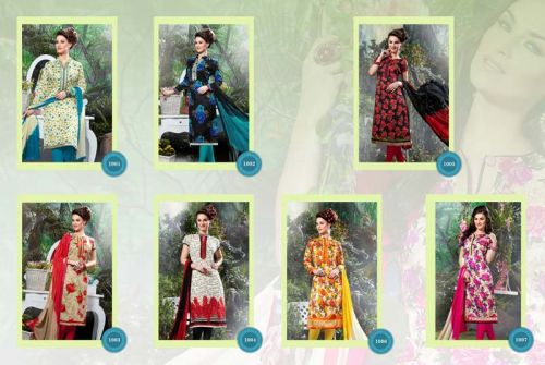 Bhagalpuri Print Semi Stitch Dress Material Churidar Bottom