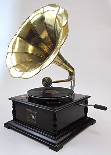 Antique Gramophone Gold Brass Horn