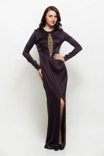 Georgette Plain Printed Maxi Dresses, Size : XL, XXL