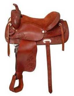 OEM Leather Western Saddles, Color : Brown