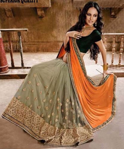 Latest Stylish Chiffon Designer Saree With Beige Color - 9458