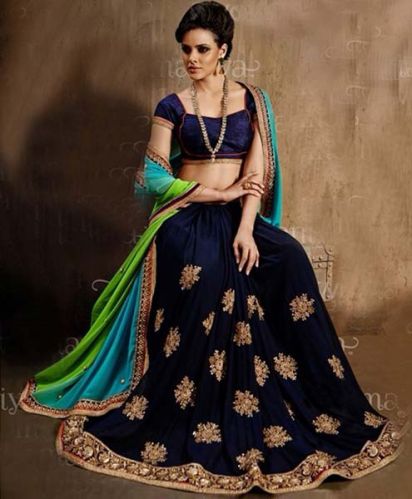 Designer Saree With Blue Color