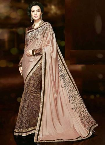 Georgette Designer Saree With Lite Pink Color