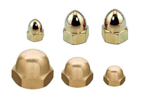 Brass Dome Nuts, For Industrial Use, Etc., Length : 1-10mm