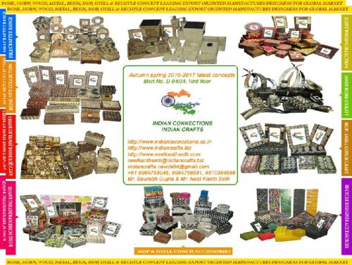 BONE HORN WOOS SEA SHELL CONCH CRAFTED GIFT BOXES