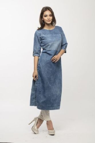 Denim Kurti All Sizes, Packaging Type : Blue
