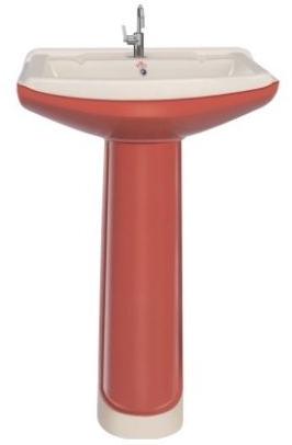 Dutone Series Pedestal Wash Basins, For Home, Hotel, Pattern : Plain