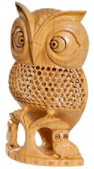 Wooden Owl Statue