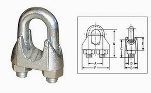 Bs 462 Hot Dipped Galv Malleable Wire Rope Clips