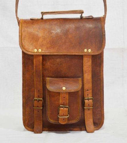Handmade Vintage Leather Laptop Bag, Messenger Bag. 11