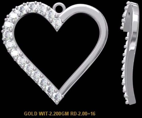 Studded White Gold Pendant