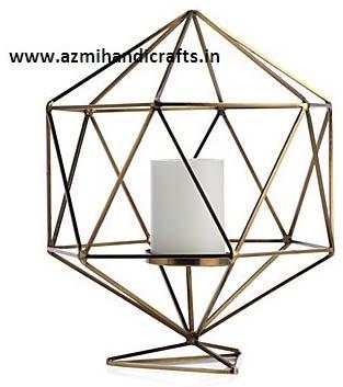 Steel Hexadome PillarCandle Holder, For LIGHTING