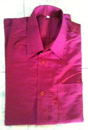 Half Sleeve Raw Silk Shirts, Gender : Male