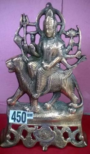 Polished Gunmetal Durga Mata Statue, For Dust Proof, Dust Resistance, Handmade, Style : Antique