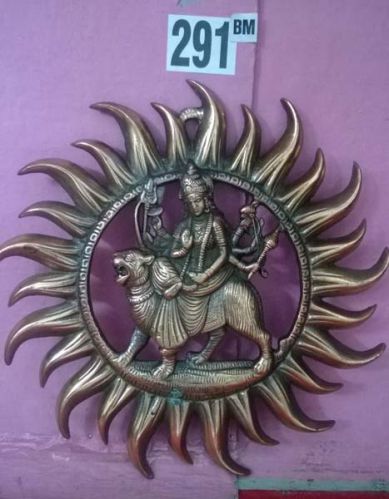 Gunmetal Durga Mata Wall Hangings, Color : Golden