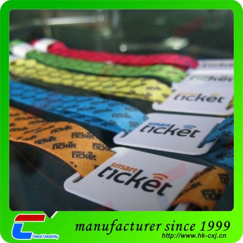 13.56MHz Polyester strip + PVC Card Wristbands
