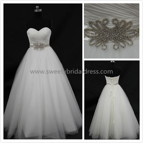 Aline Sweetheart Beading Tulle Wedding Dress 1542