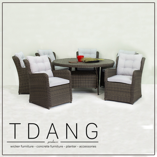 Aluminum Frame - PE Wicker Dining Set, Brand Name : TDang Furniture