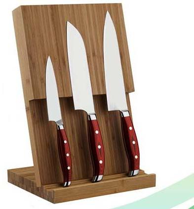 Wood Material Non-toxic Home Use Magnetic Knife Holder Block