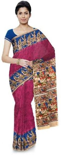 Kalamkari Soft Silk Saree, Gender : Women