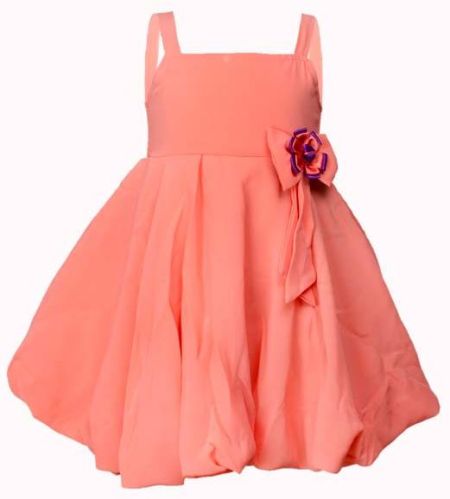 Girls Peach Balloon Frock