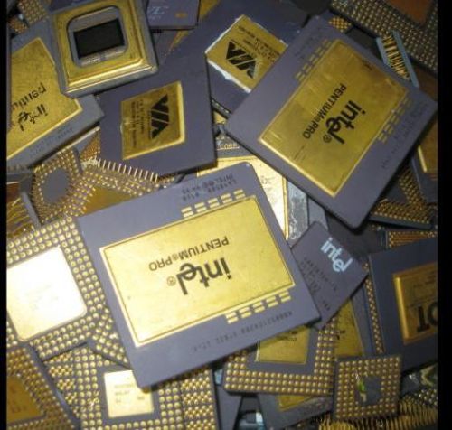 Computer Ceramic CPU Processor Gold Scrap
